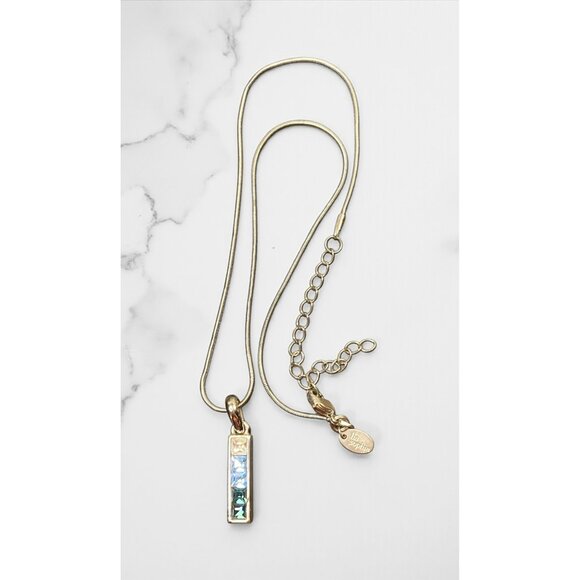 Lia Sophia Silver Tone Necklace Crystal Pendant 16-19” -198 - Picture 2 of 2